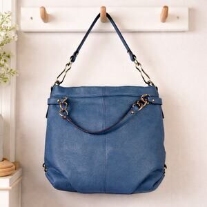 Coach Brooke Pebbled Leather Hobo Convertible Purse F17165 Blue $358